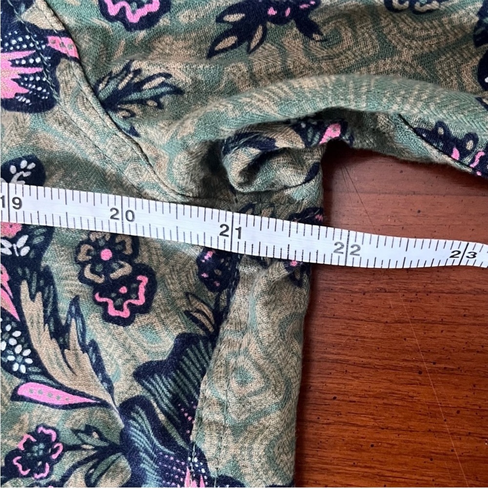 🌿 Houston White x Target Green Floral Button-Up Shirt Women’s M | Fall Retro - Picture 6 of 10